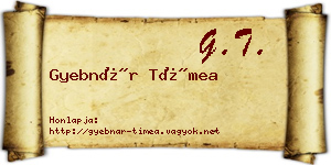 Gyebnár Tímea névjegykártya