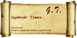 Gyebnár Tímea névjegykártya